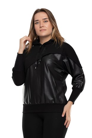 5147 Derili Kapşonlu New Need Baskı İiç Şardonlu Sweat