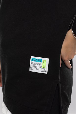 5152 Bisiklet Yaka Eteği Renkli Reglan Kol Sweat