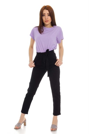 5701-1 Elis Kuşaklı Mom Jeans