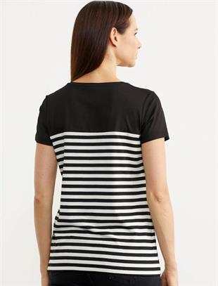 60036 Marine Düğme Detay Polo Yaka Kısa Kol Tshirt
