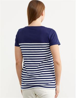 60036 Marine Düğme Detay Polo Yaka Kısa Kol Tshirt