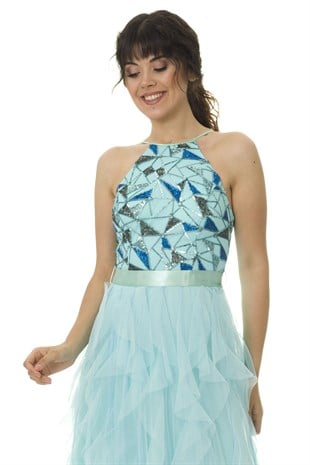 61033 KATKAT PULLU UZUN ELBİSE