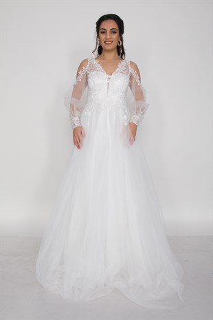 6930 Helen Model Dantel Tül Nişanlık