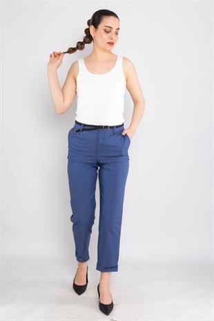 70817 Kanvas Duble Paça Kemerli Pantolon