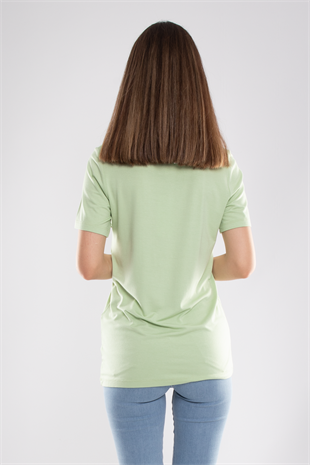 75733 Kendinden Parçalı Cep Detaylı Kadın Tshirt08