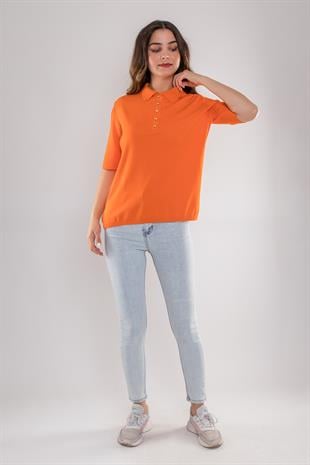 802 Polo Yaka Düğmeli Kısa Kol Merserize Triko