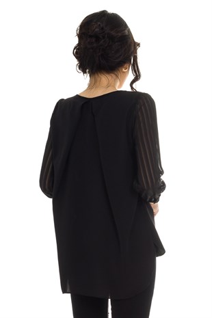 80892 Yaka Metalli Detaylı Bluz