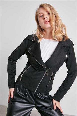 8155 Nubuk Kısa Yandan Fermuarlı Ceket