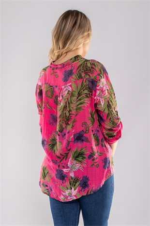 83931-6 Lilyum Desen Pamuklu Bluz