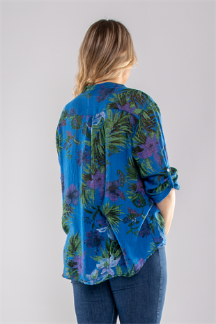 83931-6 Lilyum Desen Pamuklu Bluz