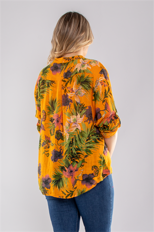 83931-6 Lilyum Desen Pamuklu Bluz