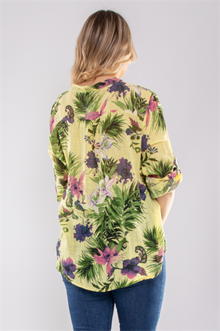 83931-6 Lilyum Desen Pamuklu Bluz