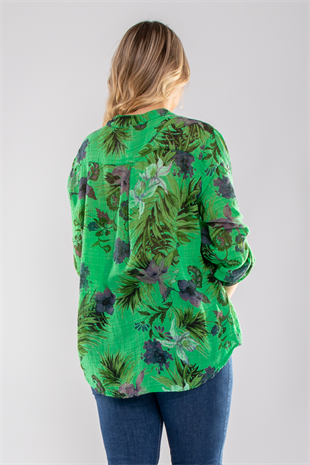 83931-6 Lilyum Desen Pamuklu Bluz