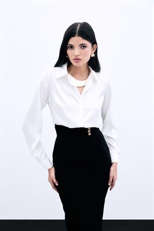 987-2053 Düz Saten Gömlek