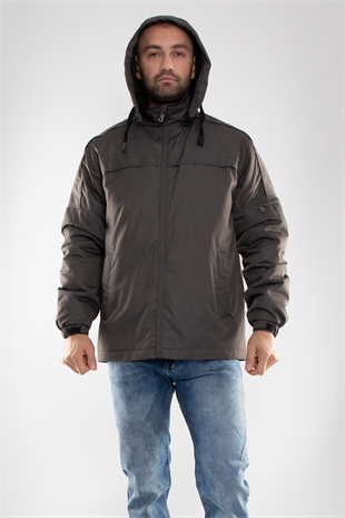 99359-288 RegularFit Kol Ucu Lastikli İçi Polarlı Paraşüt Kumaş Erkek Mont