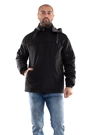 99359-288 RegularFit Kol Ucu Lastikli İçi Polarlı Paraşüt Kumaş Erkek Mont