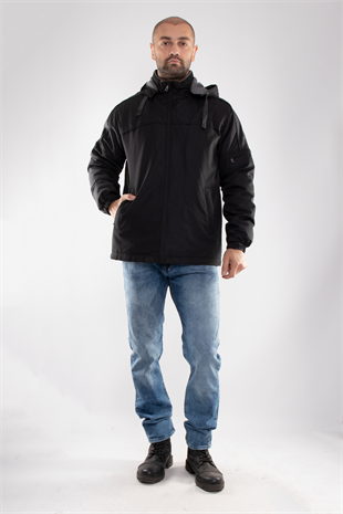 99359-288 RegularFit Kol Ucu Lastikli İçi Polarlı Paraşüt Kumaş Erkek Mont