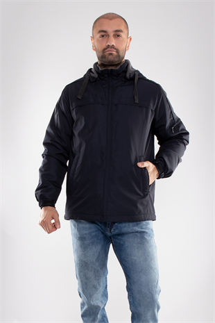 99359-288 RegularFit Kol Ucu Lastikli İçi Polarlı Paraşüt Kumaş Erkek Mont