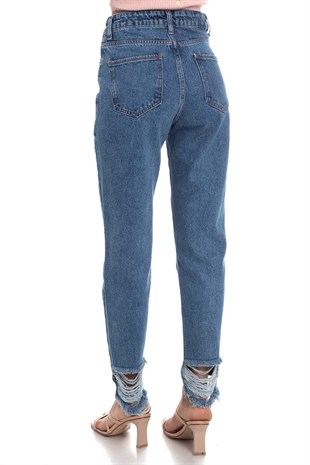 A172 Paça Yırtık Kot Pantolon