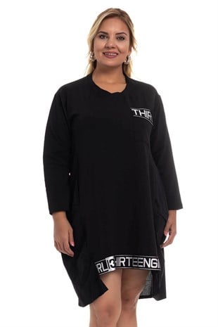 GN179 Pamuklu Yazılı Elbise