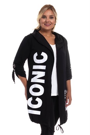 GN200-1 1Conik Baskı Pamuklu Hırka