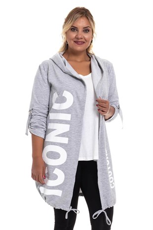 GN200-1 1Conik Baskı Pamuklu Hırka