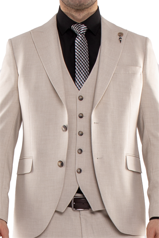 JK35SF02M103 Slimfit 6 Drop Yelekli Takım Elbise