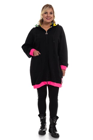 JOY750 Taşlı Kedili Sweat Elbise