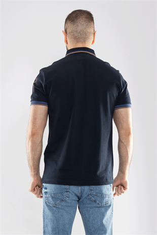 PL-2440 Penye Lacost Polo Yaka Gemi Baskılı Pamuk Tshirt