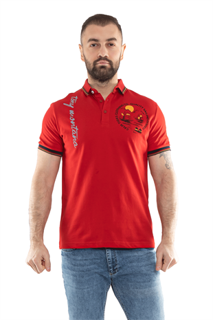 PL-2440 Penye Lacost Polo Yaka Gemi Baskılı Pamuk Tshirt