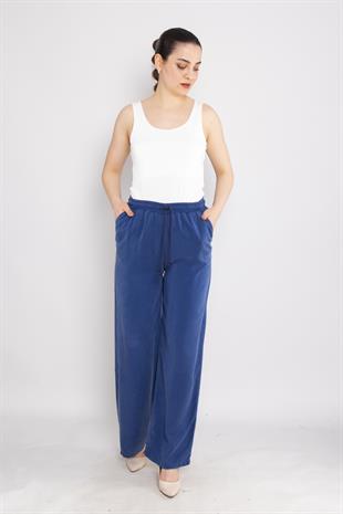 ŞMA8033 Beli lastikli Tencel Bol Paça Pantolon