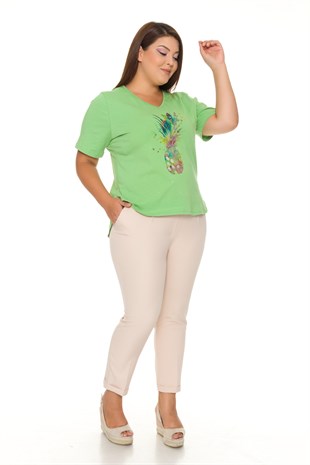 VV1215 ANANAS DESENLİ PAMUK TSHİRT
