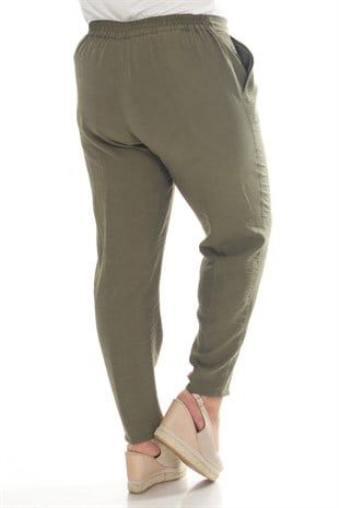 VV1921 BELİ LASTİKLİ KRİNKIL KUMAŞ PANTOLON