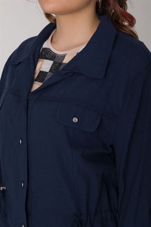 Y1556 XXL Truv.Kol Beli Bağcıklı Kısa Pamuk Keten Gömlek