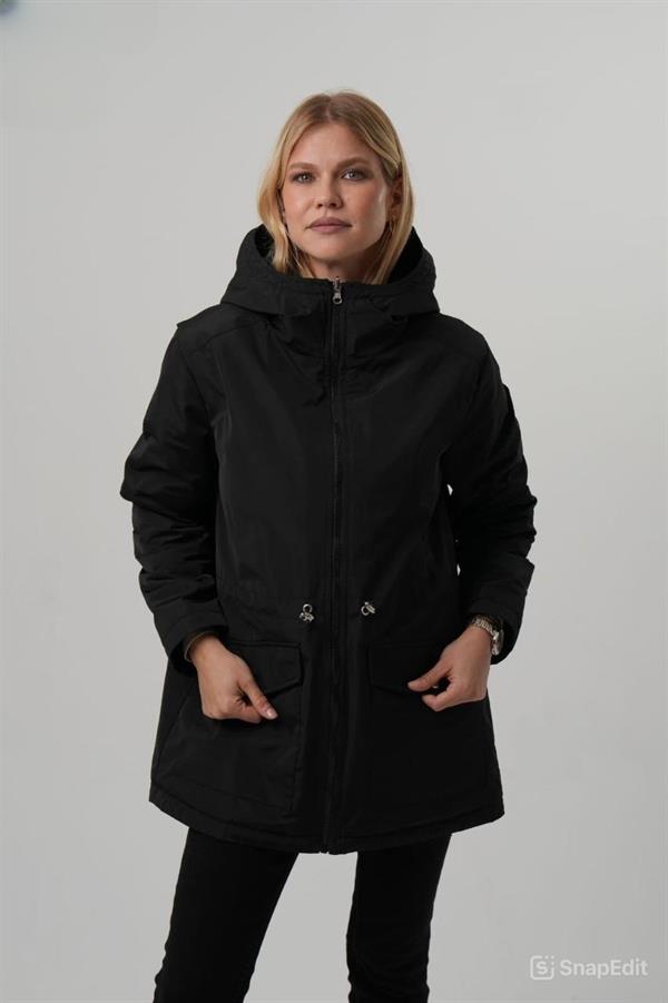 VİOLET Kapüşonlu Bele Bağcıklı İçi Peluş Kürklü Kadın Mont