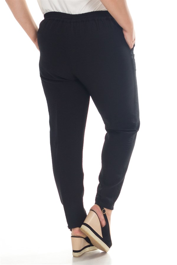 VV1921 BELİ LASTİKLİ KRİNKIL KUMAŞ PANTOLON