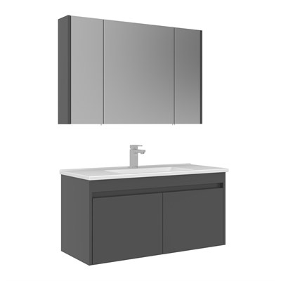 Arno 100 cm Kapaklı Banyo Dolabı Takımı