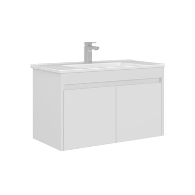 Arno 85 cm Kapaklı Lavabolu Banyo Alt Dolabı
