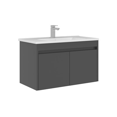 Arno 85 cm Kapaklı Lavabolu Banyo Alt Dolabı