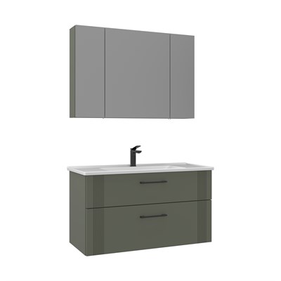 Bari 100 cm Banyo Dolabı Takımı (Ayna Dolaplı)