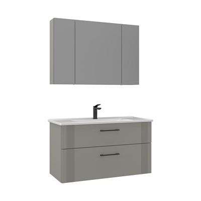 Bari 100 cm Banyo Dolabı Takımı (Ayna Dolaplı)