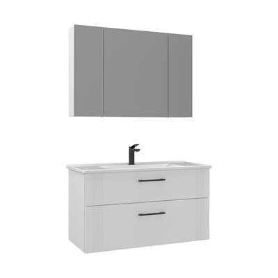 Bari 100 cm Banyo Dolabı Takımı (Ayna Dolaplı)