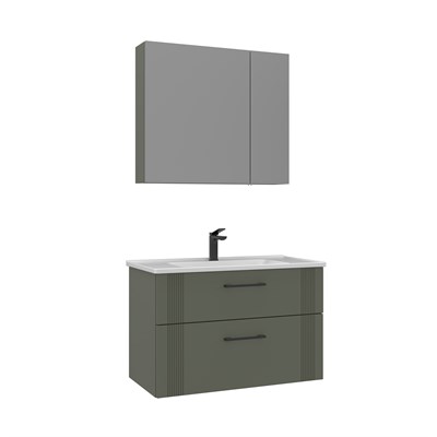 Bari 80 cm Banyo Dolabı Takımı (Ayna Dolaplı)