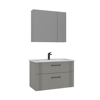 Bari 80 cm Banyo Dolabı Takımı (Ayna Dolaplı)