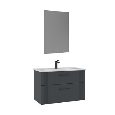 Bari 80 cm Banyo Dolabı Takımı (LED Aydınlatmalı Ayna)
