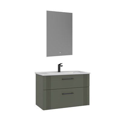 Bari 80 cm Banyo Dolabı Takımı (LED Aydınlatmalı Ayna)