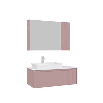 Biella 100 cm Banyo Dolabı Takımı (Ayna Dolaplı)