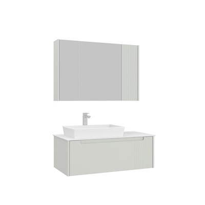 Biella 100 cm Banyo Dolabı Takımı (Ayna Dolaplı)