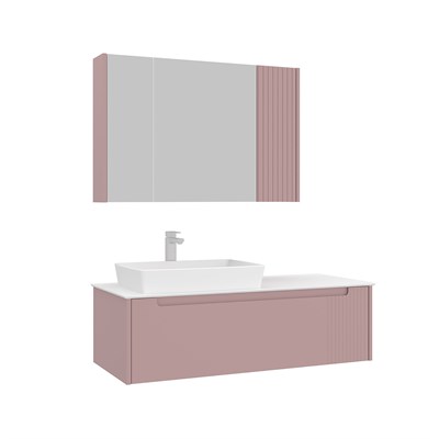 Biella 120 cm Banyo Dolabı Takımı (Ayna Dolaplı)