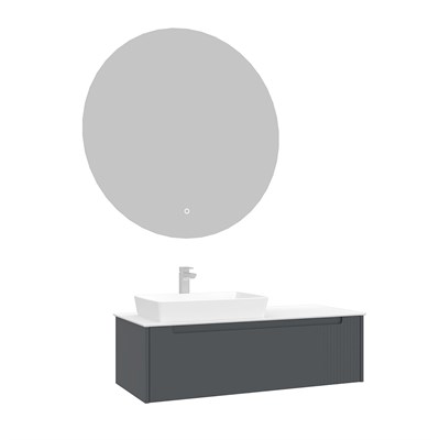 Biella 120 cm Banyo Dolabı Takımı (LED Aydınlatmalı Aynalı)